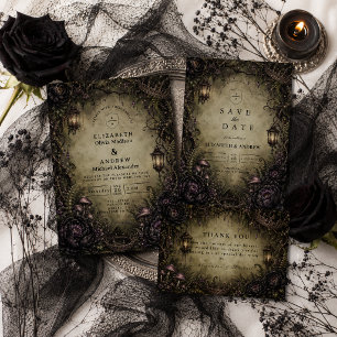 Mystische Wald-Fee-Goth-Hochzeit Save The Date