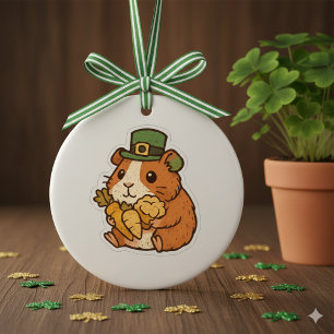 Süßes Meerschweinchen Kobold Retro St. Patrick's D Keramik Ornament