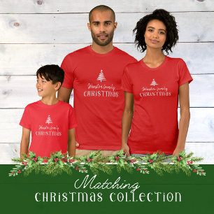 Weihnachtsbaum der eigenen Familie, rot T-Shirt