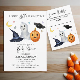 Halloween Little Boo Watercolor Babydusche Einladung