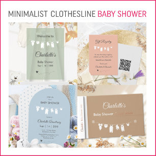 Mint Green Minimalistisch Baby Dusche Einladung