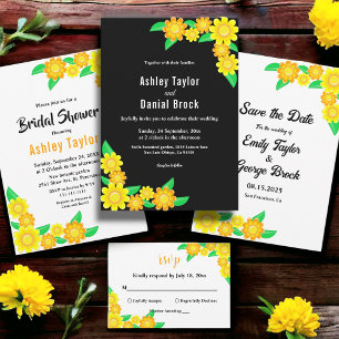Elegante Sonnenblume Rustikale Hochzeit von Boho B Save The Date