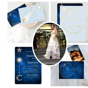 Celestial Abend Chic Elegante Hochzeit Einladung