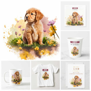 Spring Vibes Puppy - 1. Geburtstag T - Shirt