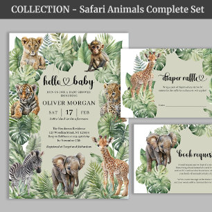 Wild One Jungle Safari Animals Boy Baby Shower Pappteller