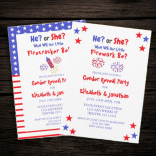 Kleine Feuerarbeit Amerikanische Genderoffenbarung Einladung