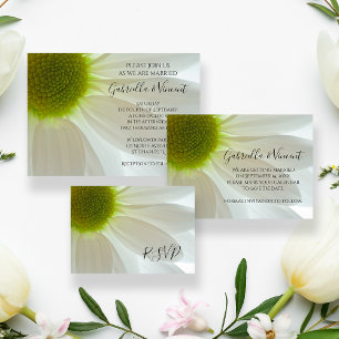 White Daisy Petals Wedding RSVP Response Card