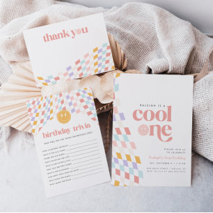 Cooles Mädchen zum ersten Geburtstag Dankeskarte