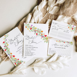 Elegante Aquarellkarte Wildblume