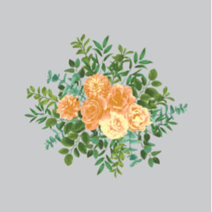 Peach Gray Wedding Spring Floral Einladung