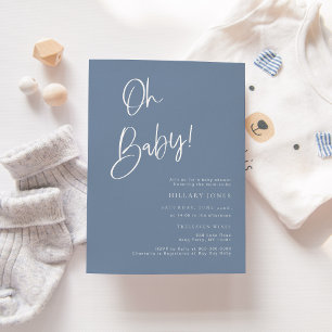 Blue Boy Baby Shower   Modern Blue Boy Invitation Einladung