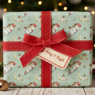 Vintage Christmas Angels Wrapping Paper Geschenkpapier