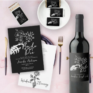 Junggesellinnenabschied Bride or Die Floral Gothic Serviette