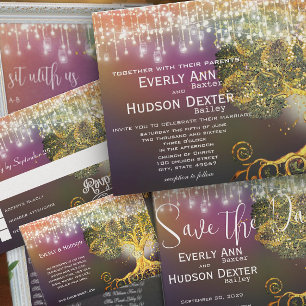 Herbstfarben Brown Oak Tree Einladung Hochzeit