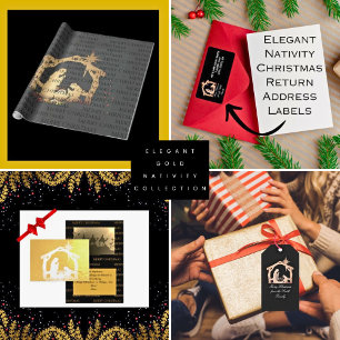 Christlich Gold Weihnachtskarte Folien Feiertagspostkarte