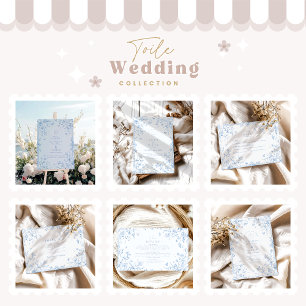 Eleganter Barock Blue French Garden Hochzeit der B Begleitkarte