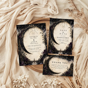 Gothische himmlische Hochzeit RSVP Karte