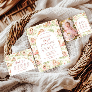 Feengarten zur ersten Geburtstagsfeier Dankeskarte