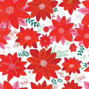 Große Poinsettia Muster Weihnachten Geschenkpapier