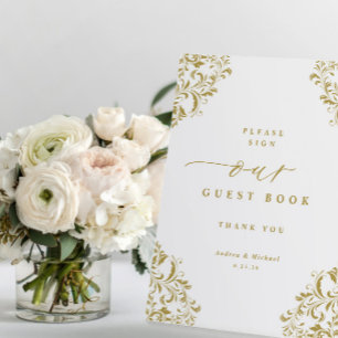 Elegantes Classic Vintage Wedding Gold Folieneinladung