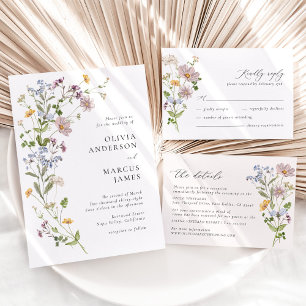 Boho Whimsical Wildblume Wedding Tischnummer
