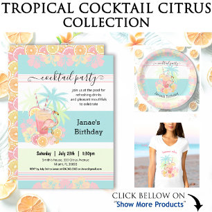 Cocktail Citrus Summer Pool Party Beach Tropical Pappteller