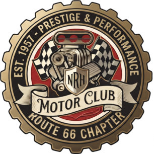 NRH Motor Club Route 66 Vintage Garage Damen T-Shi T-Shirt
