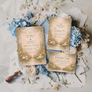 Geweih Floral Boho Hochzeit Save The Date