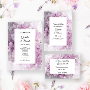 Weich rosa Hydrangea Wedding RSVP Response Card Karte
