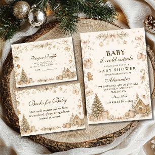 Neutrales Winter-Wunderland-Baby-Shower Serviette