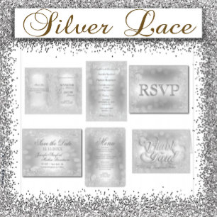 Dusche für Paar   Elegantes Silber Einladung