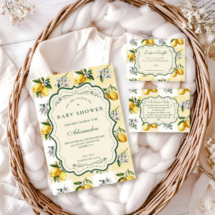 Lemon Blossom Garten Baby Shower Windelraffel Begleitkarte