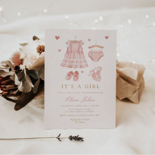 Moderne einfache Niedliche Boho Kleidung Girl Baby Einladung