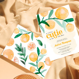 Citrus Orange Kleine Süsse Kinderdusche Runder Aufkleber