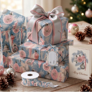 Pastell-Nostalgie: Glas-Weihnachtsbaumschmuck aus  Runder Aufkleber