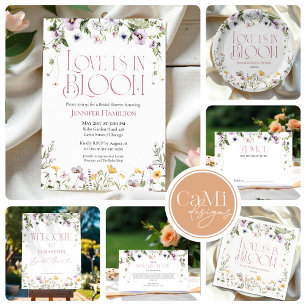 Liebe ist in Bloom   Aquarellfarbenes Brautparty Einladung