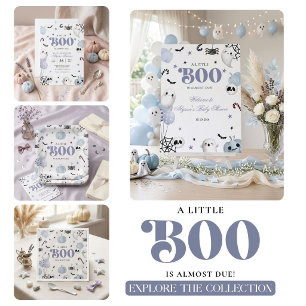Blue Little Boo ist fast fällig Halloween-Baby  Pappteller