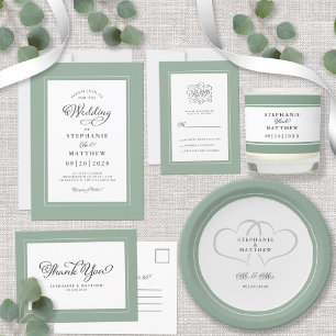 Thank You Wedding Modern Calligraphy Sage Green Postkarte