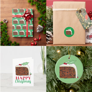 Britische Weihnachtskuchen Feiertage Essen Runder Aufkleber