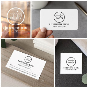 Modernes Zahnarzt-Zähne-schwarzes Logo Fensteraufkleber