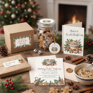 Weihnachtsplätzchen-Tauschparty-Geschenkaufkleber Runder Aufkleber