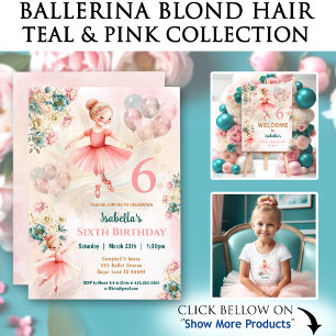 Ballerina Blond Girl Birthday Pink Individuelle Na Geschenkpapier