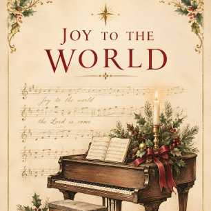 Vintage-Weihnachtsgruß im Stil klassischer Musik Quadratischer Aufkleber