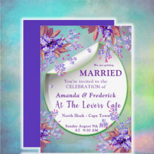 Lavender Burgundy Wedding Einladung