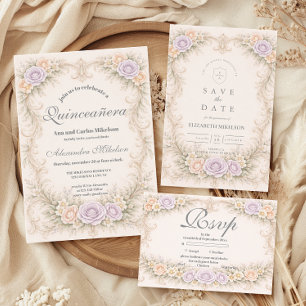 Lavendel Schimmer Barock Quinceañera Serviette