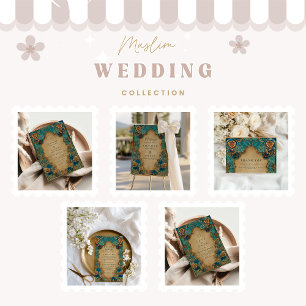 Emerald-Gold Islamische Hochzeit Dankeskarte