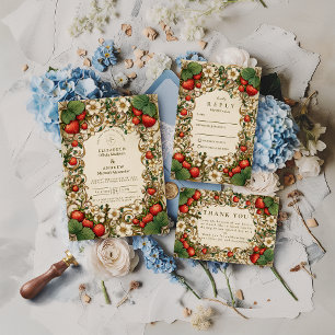 Vintage-Hochzeit im Erdbeer-Garten Save The Date
