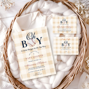 Vintages Baseball Boys Baby Showregister Begleitkarte