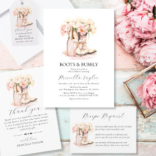 Cowgirl Boots Country Brautparty EMPFANG Begleitkarte