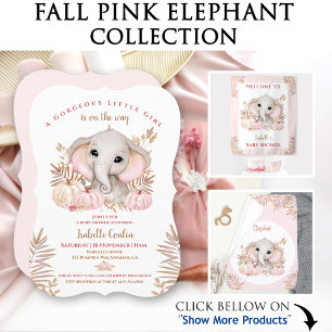 Niedlicher Elephant Pink Pumpkin Fall Girl Name Baby Strampler